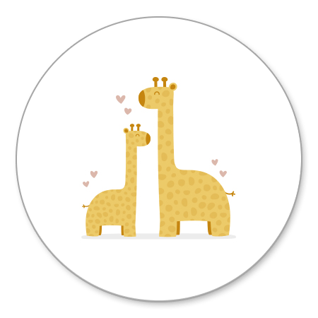 Giraffes met roze hartjes